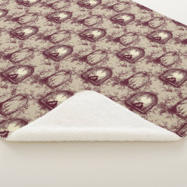Manta Sherpa Amor Gótico San Valentín Borgoña Toile De Jouy