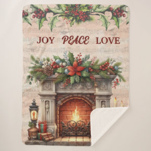 Manta Sherpa Amor, paz, alegría: acogedor Sherpa Blanket