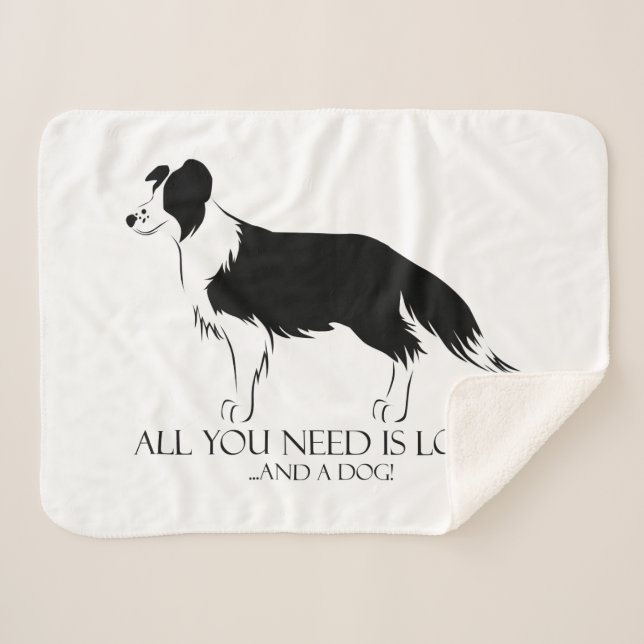 Manta Sherpa Amor Y Perro (Anverso (horizontal))