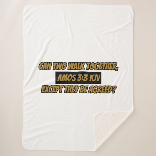 Manta Sherpa Amos 3:3 KJV Biblia Verse Scripting (Anverso)