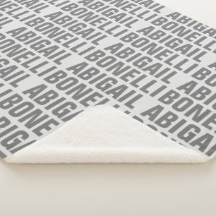 Manta Sherpa Añadir nombre minimalista negrita moda gris modern