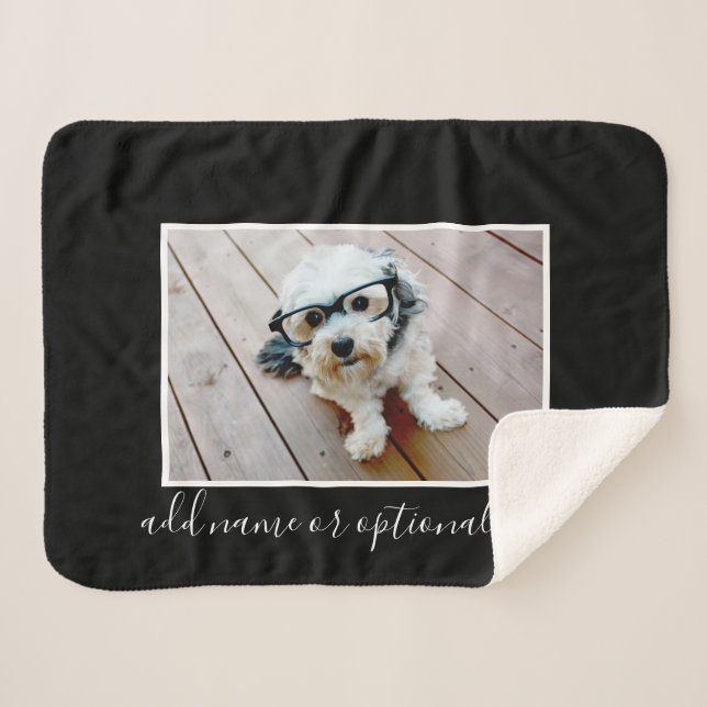 Manta Sherpa Añadir tu propia foto horizontal puede editar el c (Anverso (horizontal))