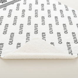 Manta Sherpa Añadir un patrón de tipografía de nombre en blanco