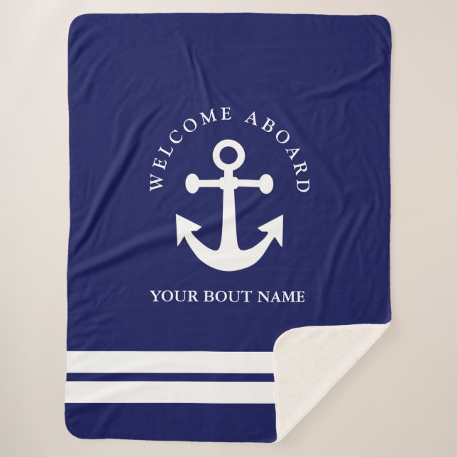 Manta Sherpa Anclaje azul de la Marina Náutica Sherpa Blanket (Anverso)