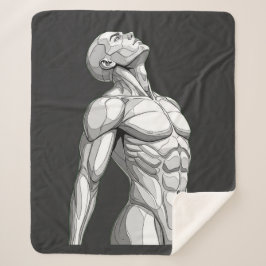 Manta Sherpa Android Anatomy: Futuristic Cyborg Sherpa Blanket