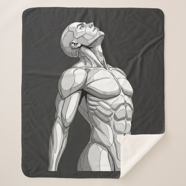 Manta Sherpa Android Anatomy: Futuristic Cyborg Sherpa Blanket (Anverso)