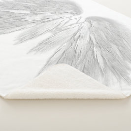 Manta Sherpa ANGEL WINGS Monograma Blanco