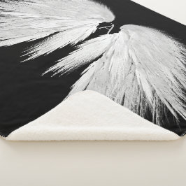 Manta Sherpa ANGEL WINGS Monograma Negro