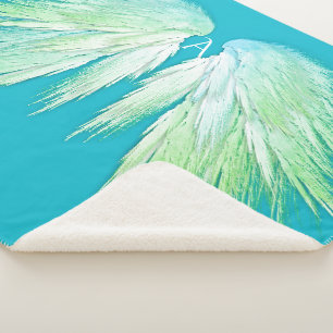 Manta Sherpa ANGEL WINGS Monograma Ombre fresco