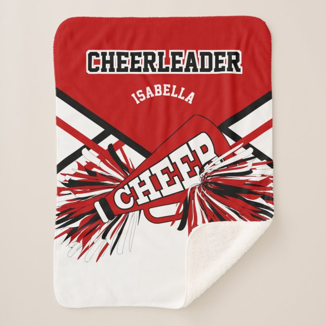 Manta Sherpa 📣 animador - Rojo, Blanco y Negro (Anverso)