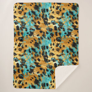 Manta Sherpa Animal del Leopardo Negro de Aqua Gold
