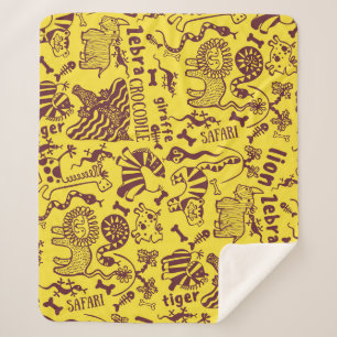 Manta Sherpa Animales africanos: Patrón cultural sin foco.