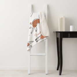 Manta Sherpa Animales de dibujo adorables gatos Meow Pow marrón