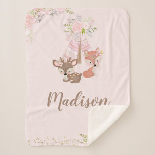 Manta Sherpa Animales de Woodland