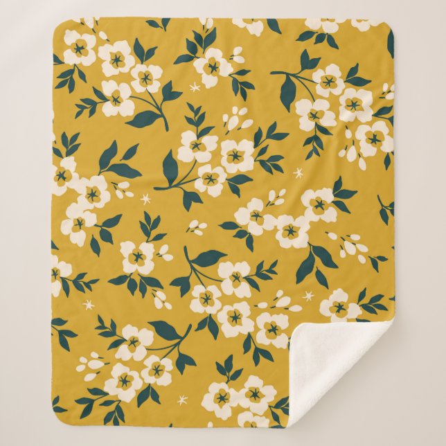 Manta Sherpa Animales forestales, máscaras, patrones de virus. (Anverso)