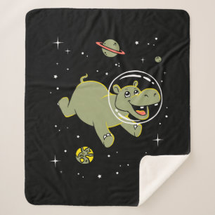 Manta Sherpa Animales Hippo En El Espacio