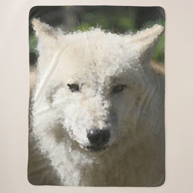 Manta Sherpa Animales polacos - Lobo (Anverso)