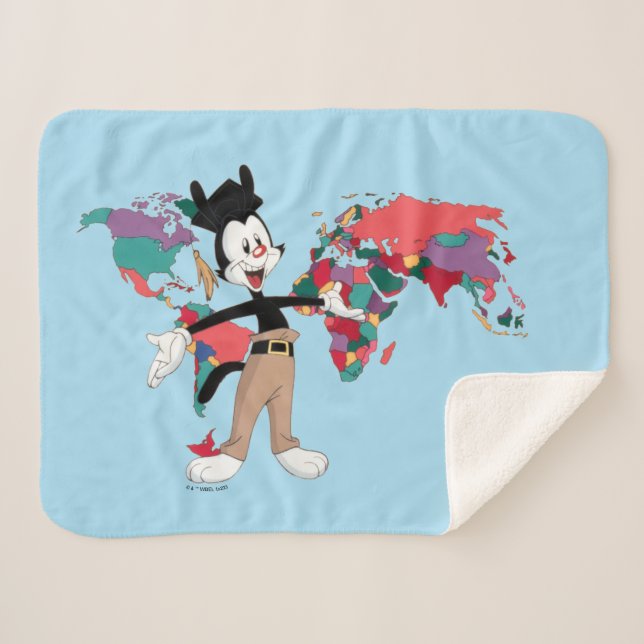 Manta Sherpa Animaniacs | Gráfico del Mapa Mundial de Yakko (Anverso (horizontal))