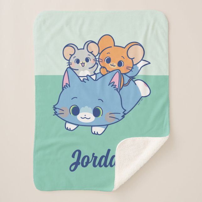 Manta Sherpa Anime Tom, Jerry y Tuffy (Anverso)