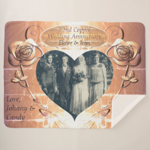 Manta Sherpa Aniversario del Boda del Cobre 22/7 +Foto