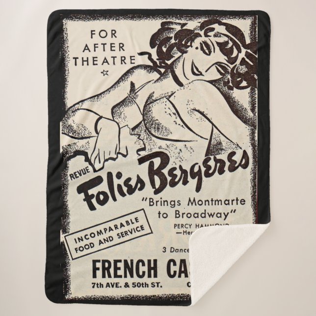 Manta Sherpa Años 1930 Folies Bergere e print (Anverso)