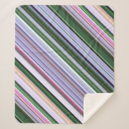 Manta Sherpa Años azules salvajes morados, azules y rayas verde