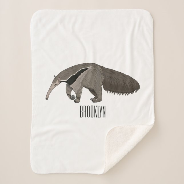 Manta Sherpa Anteater personalizado ilustracion (Anverso)