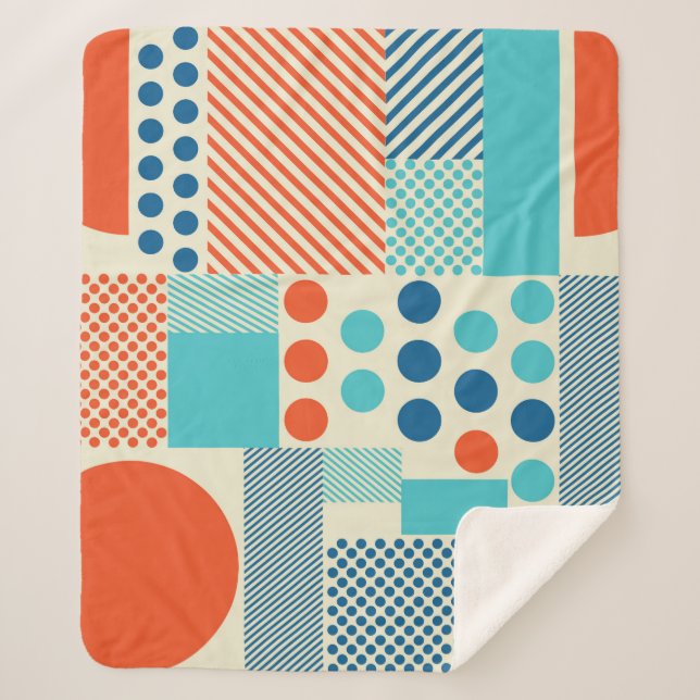 Manta Sherpa Antecedentes con formas geométricas, arte moderno (Anverso)