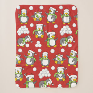 Manta Sherpa Antecedentes de pingüinos navidades