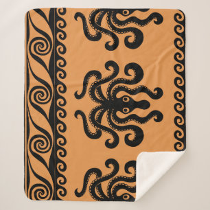 Manta Sherpa Antiguo pulpo griego, patrón de onda