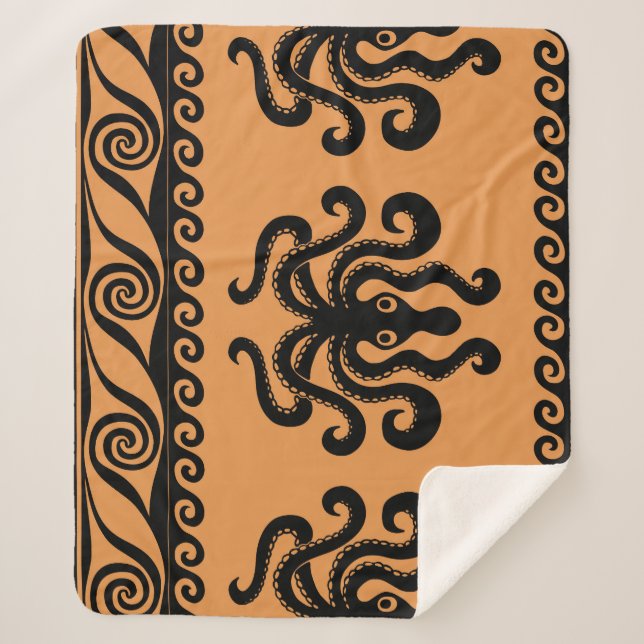 Manta Sherpa Antiguo pulpo griego, patrón de onda (Anverso)