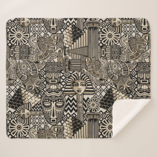 Manta Sherpa Antiguos Símbolos Históricos Estilo Tatuaje