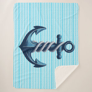 Manta Sherpa Anuncio azul con olas azules