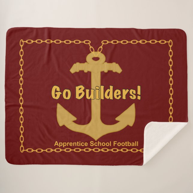 Manta Sherpa Apprentice School “Go Builders” Sherpa Blanket (Anverso (horizontal))