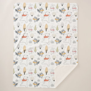 Manta Sherpa Apreciables animales del bosque Sherpa Blanket