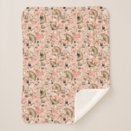 Manta Sherpa Apreciados comienzos Sherpa Floral Blanket