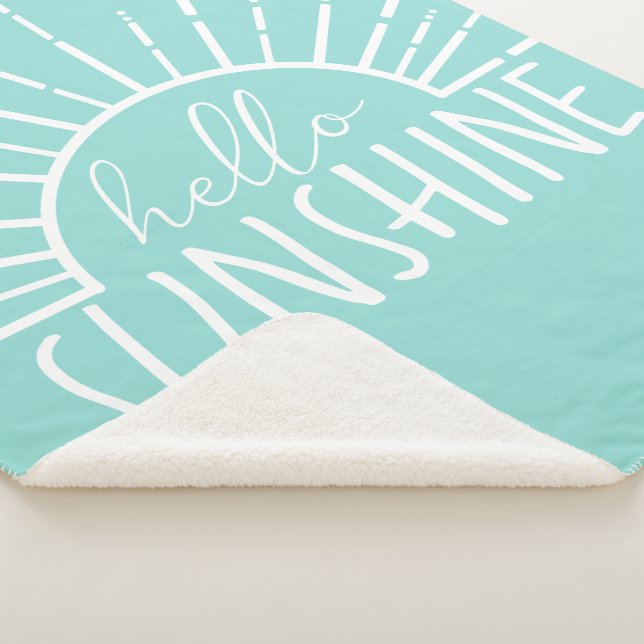 Manta Sherpa Aqua Simple Moderno Hola Sunshine (3/4)