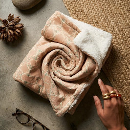 Manta Sherpa Arabesco terroso | Terracota y salvia
