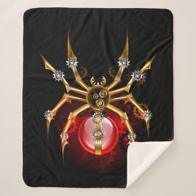 Manta Sherpa Araña de vapor sobre negro (Anverso)