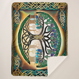 Manta Sherpa Arbol celta de Knot Life Sunset Sherpa Blanket