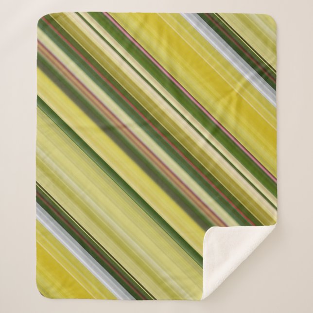 Manta Sherpa Árbol de limón amarillo y franja verde (Anverso)