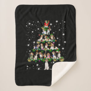 Manta Sherpa Árbol De Navidad Beagle Cubierto De Lámparas