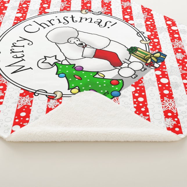 Manta Sherpa Árbol de navidad de moras 2 caniche (blanco) (3/4)