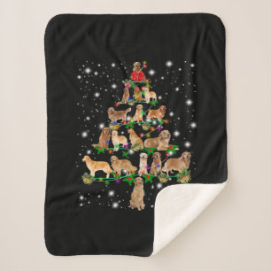 Manta Sherpa Árbol De Navidad Dorado Recuperado Cubierto Por F
