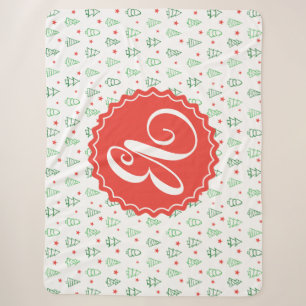 Manta Sherpa Árbol de Navidad rojo y verde