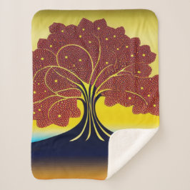 Manta Sherpa Árbol de oro en el viento