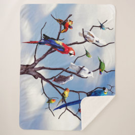 MANTA SHERPA ÁRBOL DE PARROT