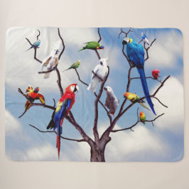 MANTA SHERPA ÁRBOL DE PARROT