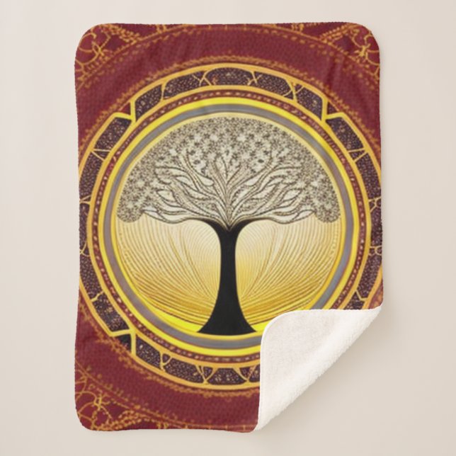 Manta Sherpa Árbol de vida ardiente (Anverso)