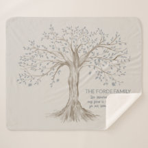 Árbol Dibujado a Mano Cita Personalizada Gris Beig